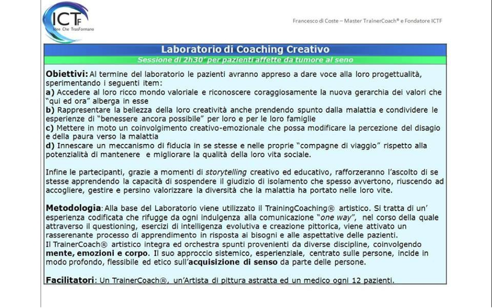 Il Coaching Creativo per alleviare il disagio della malattia